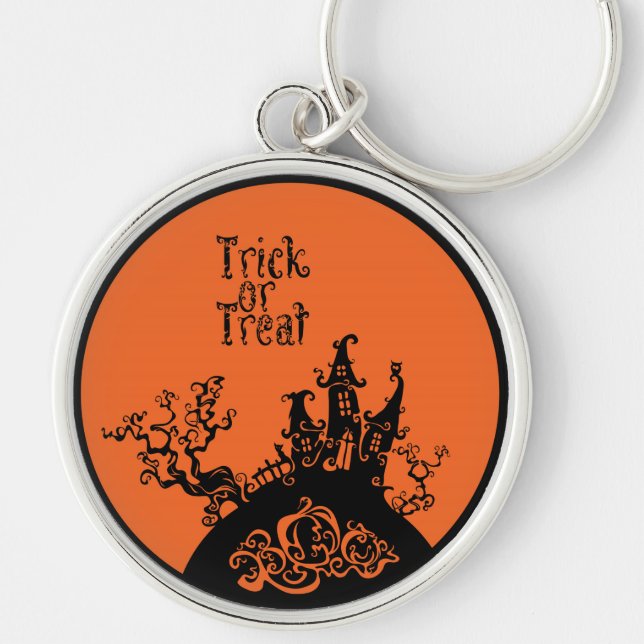 Porte-clés Trick ou traitement Maison Halloween (Devant)