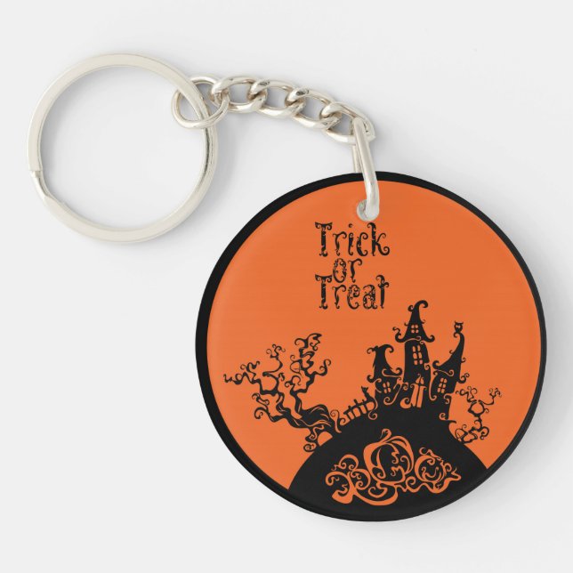 Porte-clés Trick ou traitement Maison Hallowen (Devant)