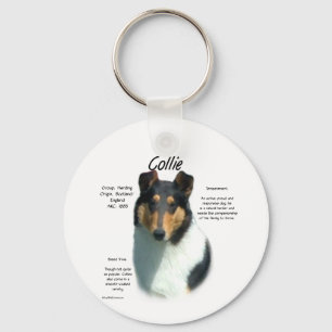 Porte-clés Tricolore lisse Collie Histoire Amour Collies