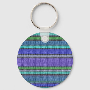 Porte-clés Tricot coloré Bandes motif transparent 2