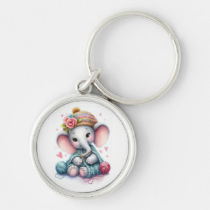 Porte-clés Tricot d'aquarelle éléphant