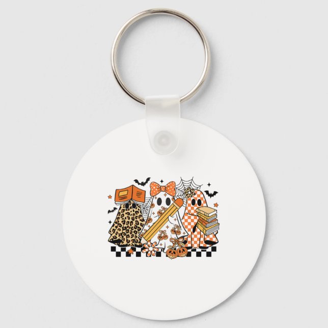 Porte-clés Tricoter Ou Enseignant Fantôme Halloween Retro Che (Recto)