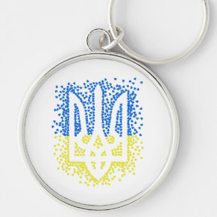 Porte-clés Trident de l'emblème ukrainien tryzub dispersant l