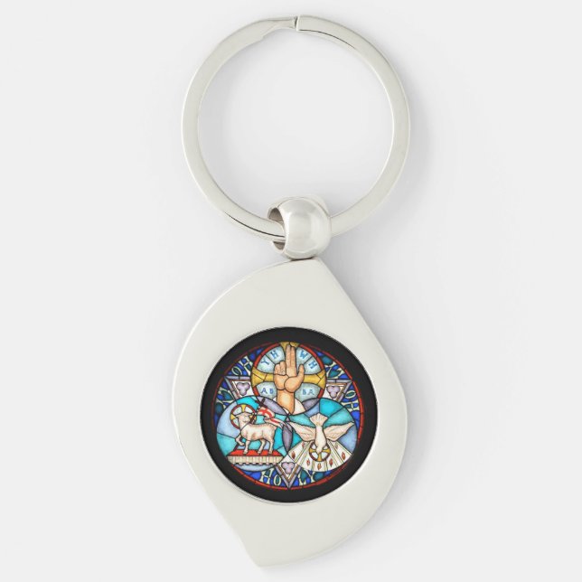 Porte-clés Trinité Le Père, Le Fils Et Le Symbole Saint-Espri (Devant)