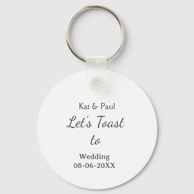 Porte-clés Trinquons au mariage nom date couple simple (Recto)
