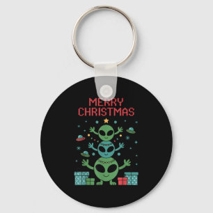 Porte-clés Trio d'aliens drôles Joyeux Noël sale Chapeau de P