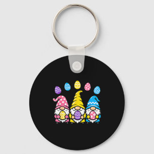 Porte-clés Trio d'œufs de gnome de Pâques printemps mignon