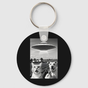 Porte-clés Trio drôle d'animaux de selfie Chat, Poulet, Chien