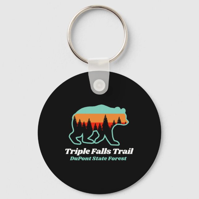 Porte-clés Triple Falls Trail Dupont State Forest Bear Souven (Recto)