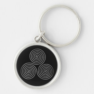 Porte-clés triple spirale celtique - OneLine antiqueSilverBla