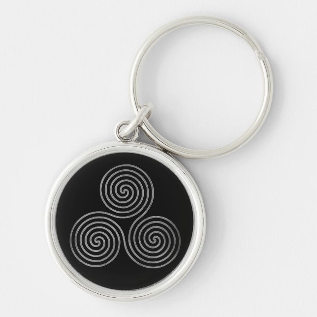 Porte-clés triple spirale celtique - OneLine antiqueSilverBla (Devant)