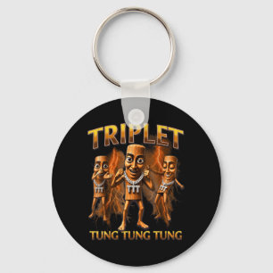 Porte-clés Triple T Tung Tung Tung Sahur Memes Pour Garçons E