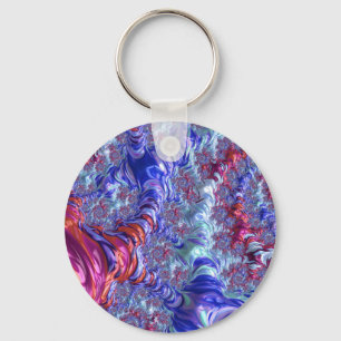 Porte-clés Trippy coloré Super numérique Abstrait Fractal