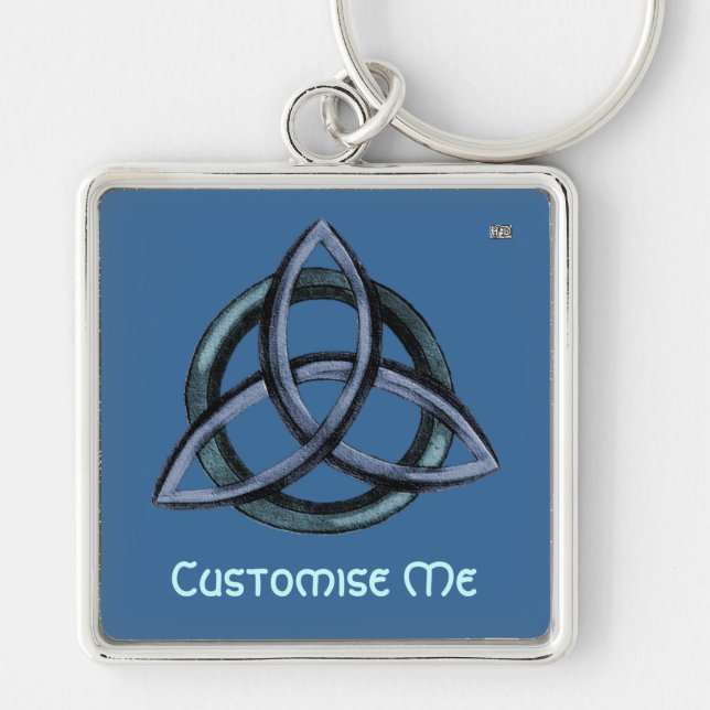 Porte-clés Triquetra (bleu) (Devant)