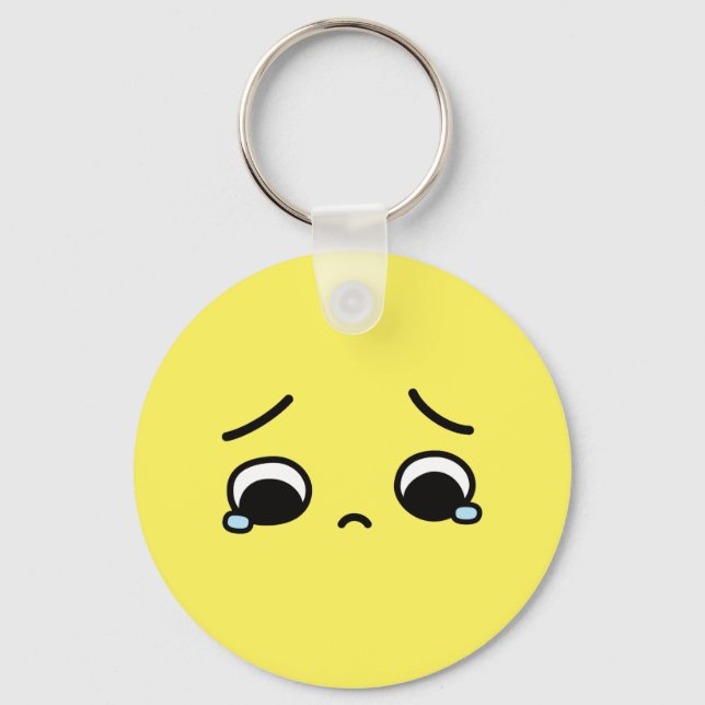 Porte-clés Triste Sentiment Visage En Bas Emoji Jaune (Recto)