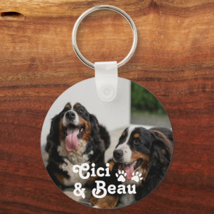 Porte-clés TROIS Animaux de compagnie personnalisés Photo Chi