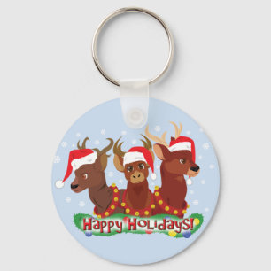 Porte-clés Trois cerfs de Noël