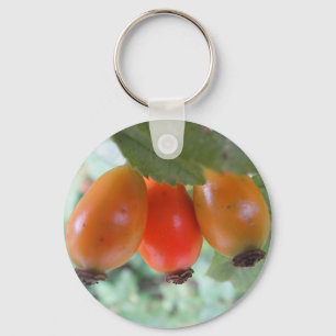 Porte-clés Trois cynorrhodons orange