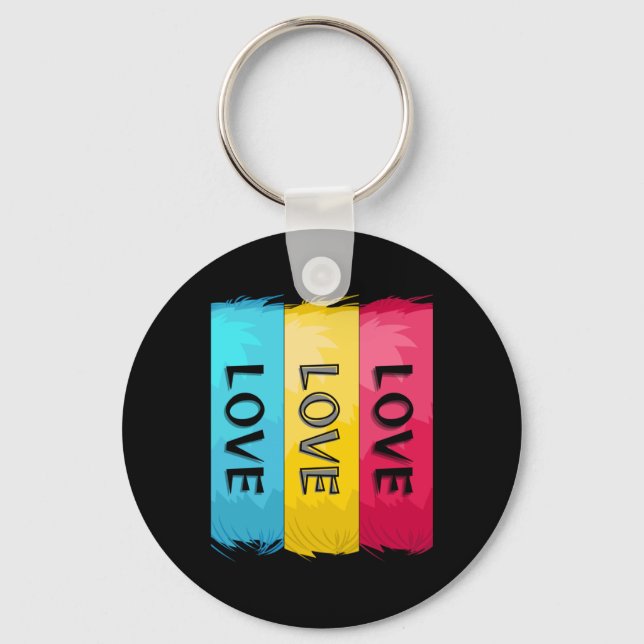 Porte-clés Trois fois Love Design (Recto)