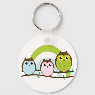 Porte-clés Trois petits hiboux