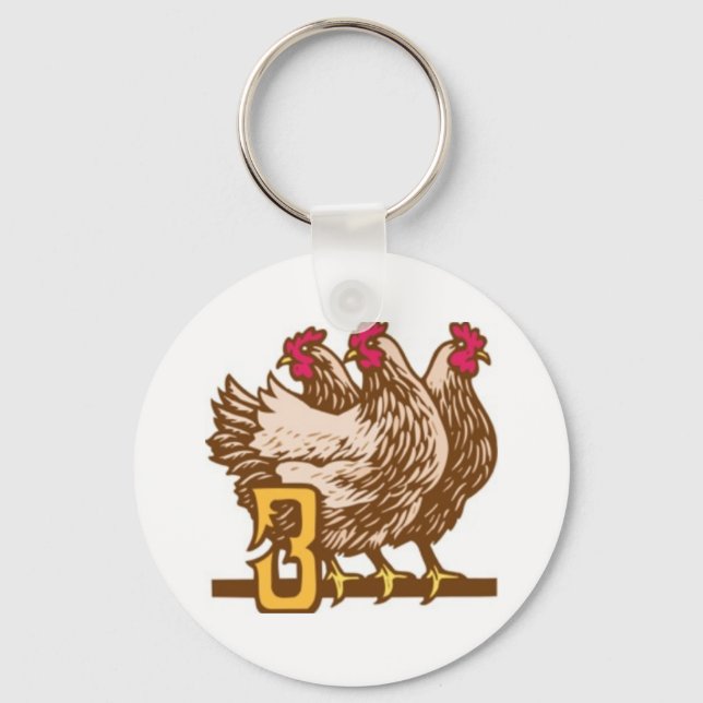 Porte-clés Trois poules françaises (Recto)
