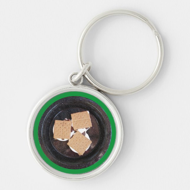 Porte-clés Trois S'mores sur un Porte - clé de camp Plate (Devant)