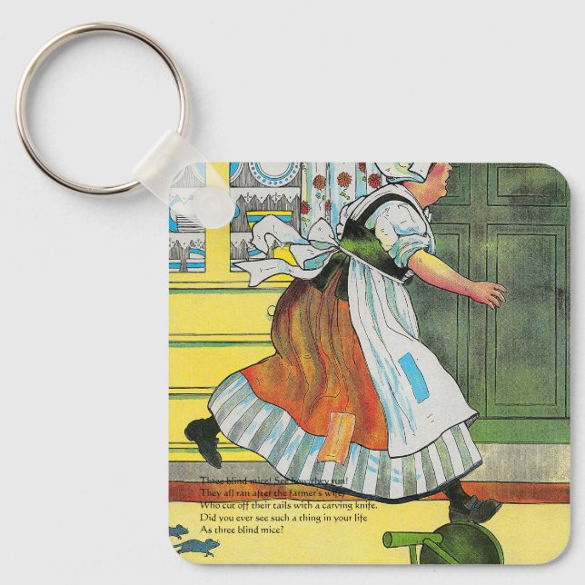 Porte-clés Trois souris aveugle Mère Oie Nourriture rime (Recto)
