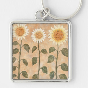 Porte-clés Trois Tournesols Terracotta Cottagecore