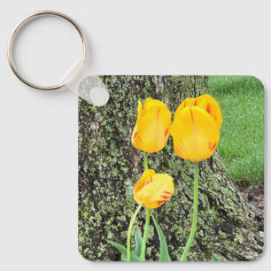 Porte-clés Trois Tulipes Jaunes /