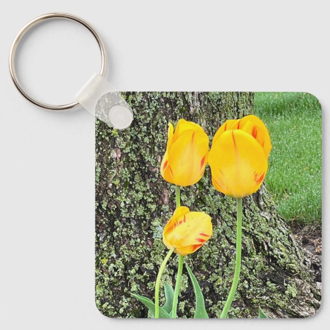 Porte-clés Trois Tulipes Jaunes / (Recto)
