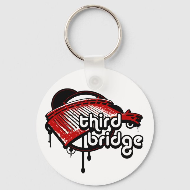 Porte-clés troisième pont. blanc&rouge. (Recto)