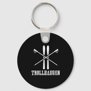 Porte-clés Trollhaugen wisconsin skieur ski rustique
