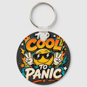 Porte-clés Trop Cool Pour Paniquer Dessin Drôle De Sourire