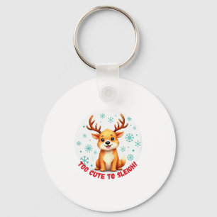Porte-clés Trop mignon pour neiger drôle de renne de Noël