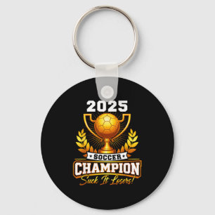 Porte-clés Trophée de champion de football drôle 2025 