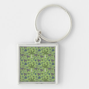 Porte-clés Tropical animals seamless pattern green and grey