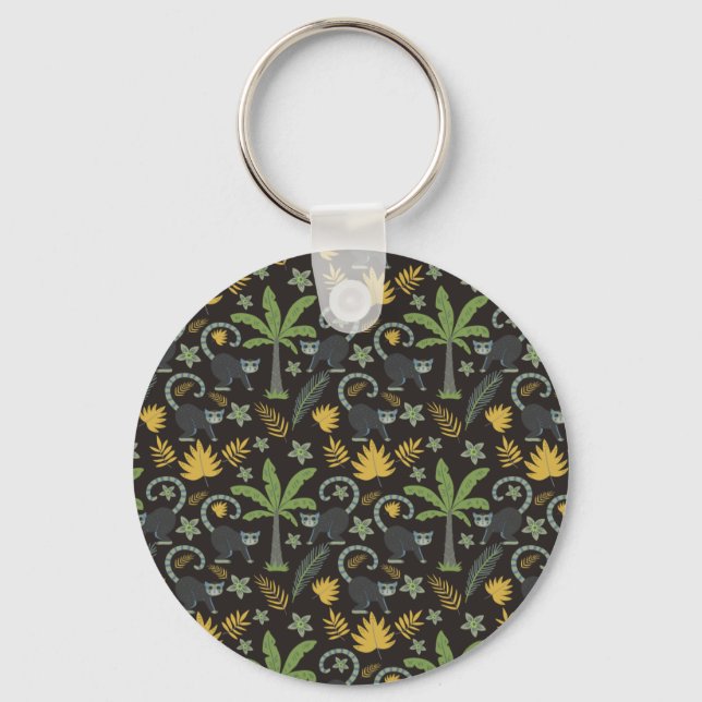 Porte-clés Tropical animals seamless pattern monkey palm tree (Recto)