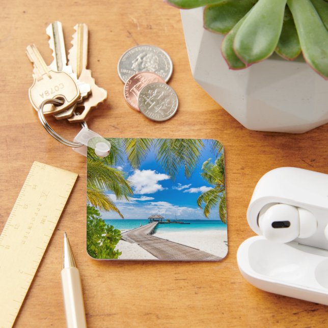 Porte-clés Tropical Beaches | Maldives Island Wooden Jetty (Bureau)