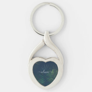 Porte-clés Tropical Dark Green Palm Feuille Porte - clé - Nat