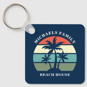 Porte-clés Tropical Island Home Palm Tree Beach House Custom