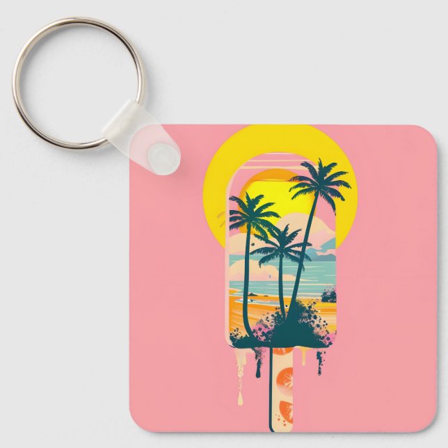 Porte-clés Tropical Summer Sunset Sweets Paradise (Recto)