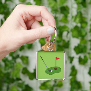 Porte-clés Trou de golf avec drapeau