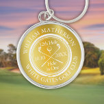 Porte-clés Trou Gold Golf en un classique personnalisé<br><div class="desc">Avec un effet de timbre vieilli design rétro classique. Personnalisez le nom,  le numéro de trou de localisation et la date pour créer un grand gardien pour célébrer ce trou fantastique en un. Conçu par Thisisnotme©</div>