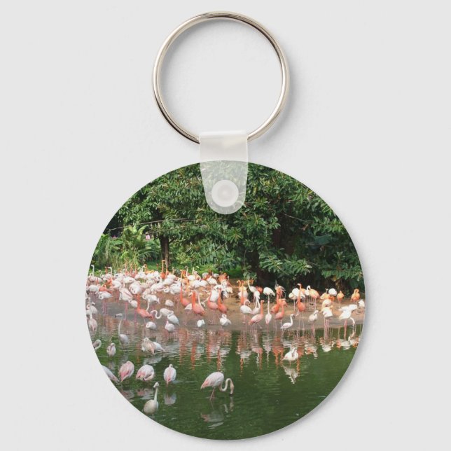 Porte-clés troupeau de flamants (Recto)
