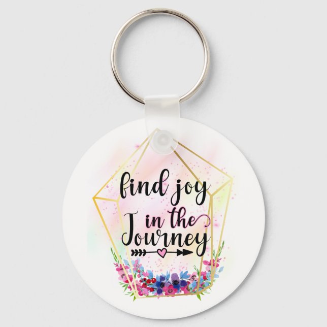 Porte-clés Trouvez La Joie Dans Le Voyage (Recto)