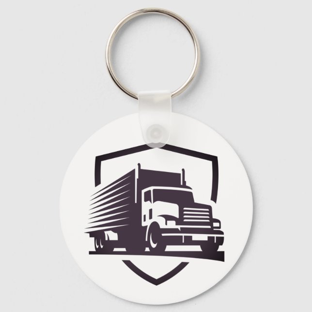 Porte-clés Truck Driver Logo Button Keychain (Recto)