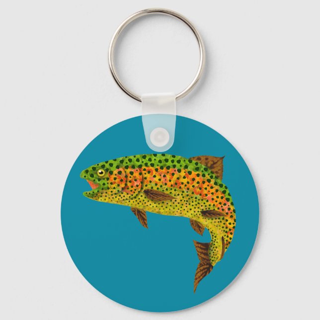 Porte-clés Truite arc-en-ciel feuille Aspen 1 (Recto)