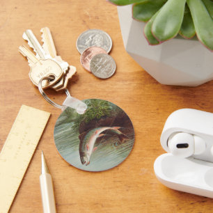 Porte-clés Truite de ruisseau Leaping par S.A. Kilbourne Pois