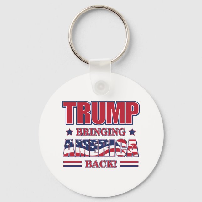 Porte-clés Trump 2020 rétablisse l'Amérique (Recto)