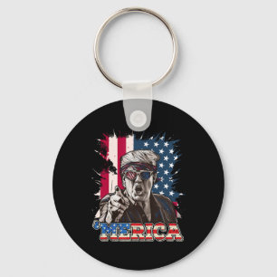 Porte-clés Trump 2024 4 juillet Drapeau américain patriotique